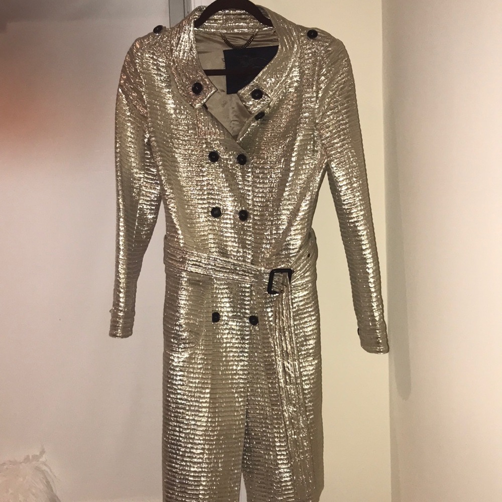Authentic Burberry metallic silver trench coat